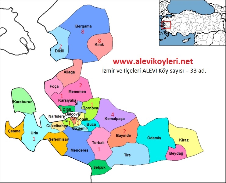 Alevi Köyleri Haritası (İllere göre) 21